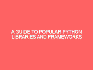 A Guide to Popular Python Libraries and Frameworks