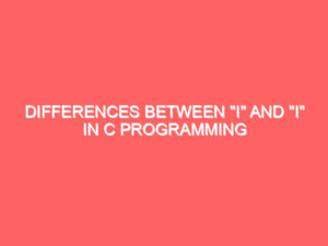 Differences between “i” and “I” in C Programming