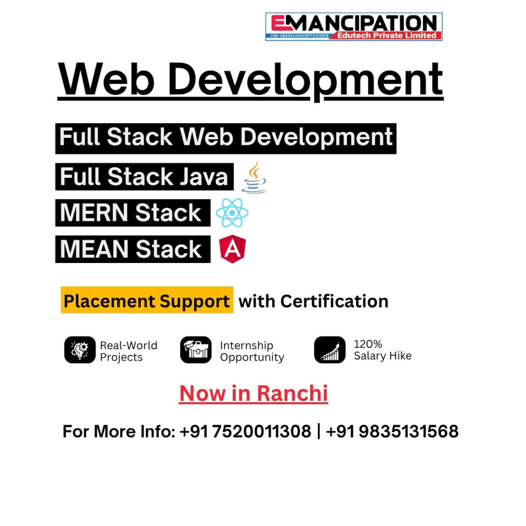 MERN Stack Training in Ranchi – Learn to Build Dynamic Web Apps MERN Stack Training in Ranchi