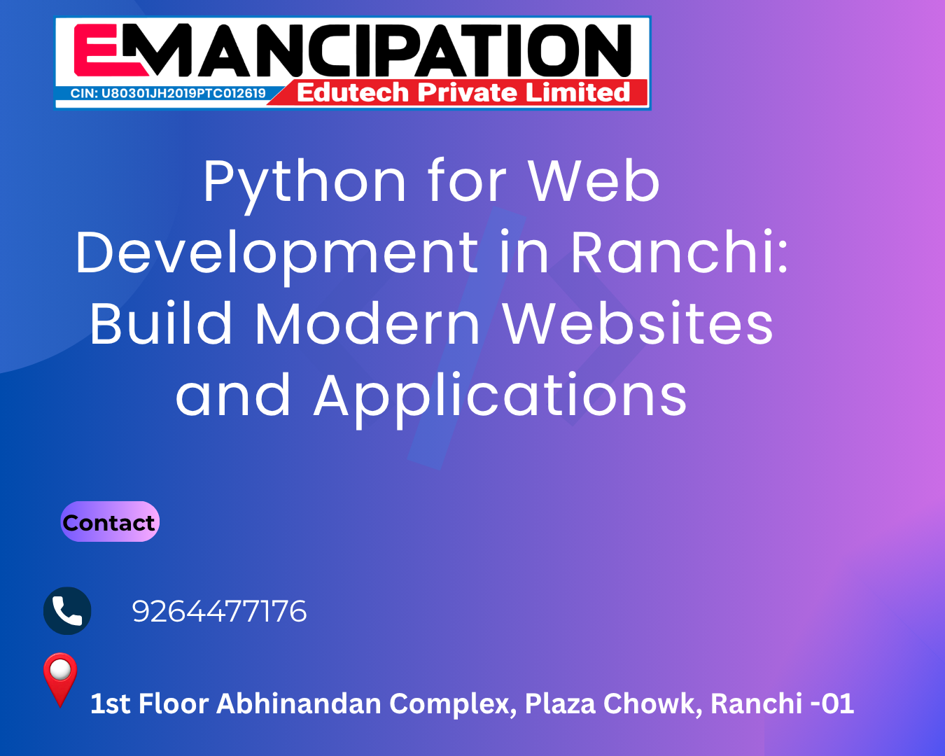 Python for Web Development in Ranchi: Build Modern Websites and Applications - Emancipation Edutech Pvt Ltd